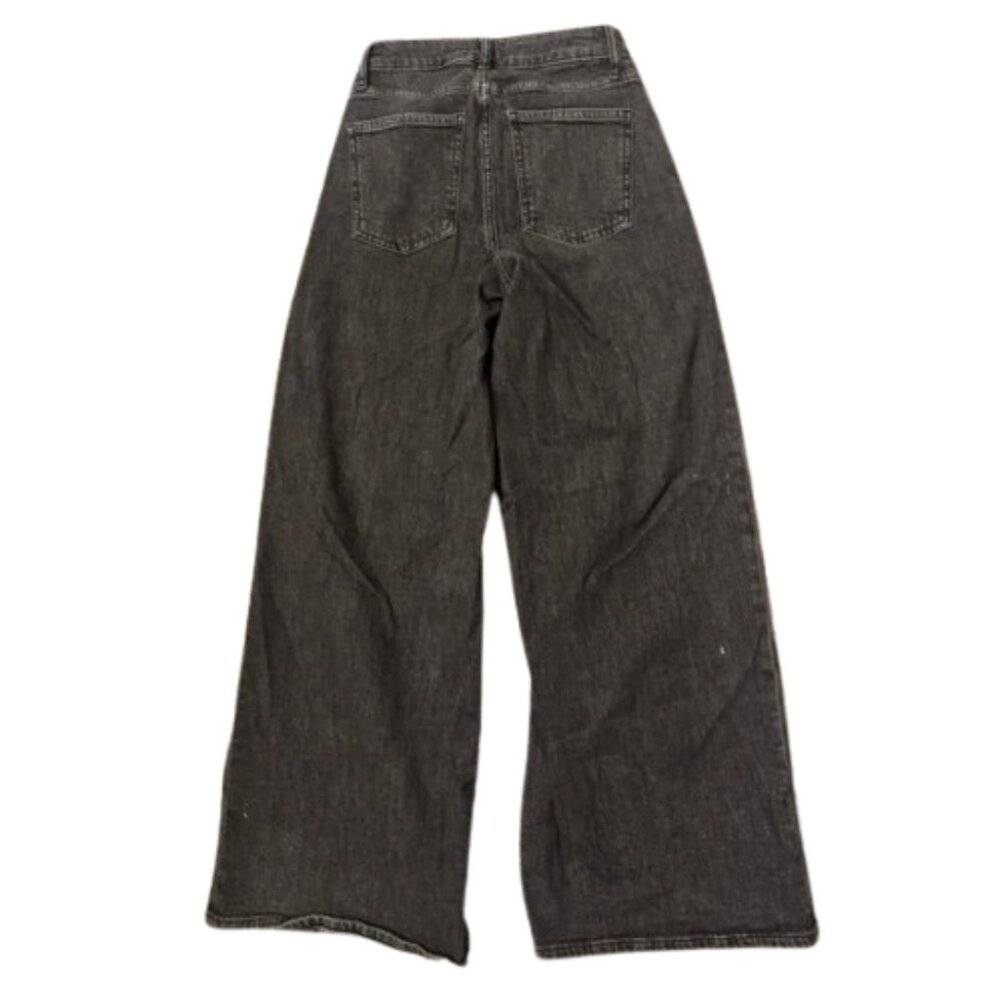 The Drop Women's Size 28 Y2K Black Washed Denim Baggy Style Wide Leg Jeans
